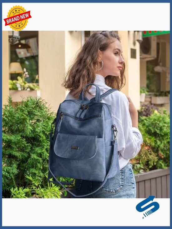 Vintage Leather Backpack Purse Women Travel Daypack Shoulder Bag Adjustable main image 6